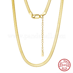 925 серебряное плоское ожерелье в виде змейки для женщин NJEW-H048-02G