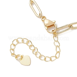 Браслеты с подвесками в виде латунных сердечек и цепочками из скрепок.&nbsp;BJEW-JB13479