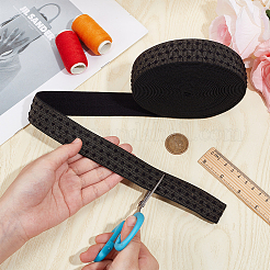 5 ярд плоского полиэстерного эластичного шнура/ленты для вышивки&nbsp;OCOR-WH0016-10D