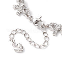 Браслеты-цепочки из латуни с бантом BJEW-D039-44P