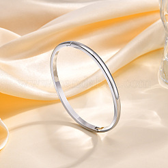 Не тускнеющие гладкие браслеты на петлях из нержавеющей стали 304&nbsp;LS-BJEW-Q772-01P