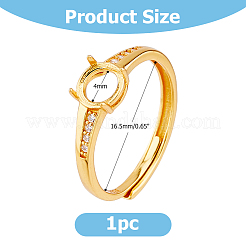1 шт. 925 регулируемые фурнитуры для колец из стерлингового серебра&nbsp;RJEW-HS0001-01G