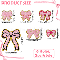 12 шт. 6 стиля вышивки пайетками на тканевой основе с термонаклейками&nbsp;PATC-DC0001-08