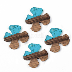 Подвески из прозрачной смолы и ореха RESI-S389-052B-B03