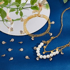 30шт латунные подвески с микропаве и кубическим цирконием&nbsp;KK-PH0010-12