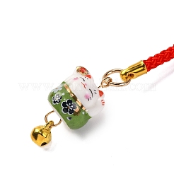 Фарфоровый кулон в виде кошки удачи&nbsp;HJEW-G027-03