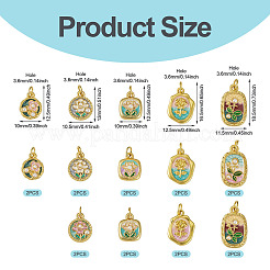 20pcs 10 styles de pendentifs en émail en alliage&nbsp;FIND-TA0009-35