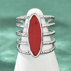 Кольца-манжеты из нержавеющей стали Horse Eye 304 с эмалью для женщин RJEW-G355-04P-02