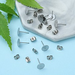 100 Stück Ohrstecker-BeZubehör aus 304 Edelstahl&nbsp;STAS-YW0001-43C