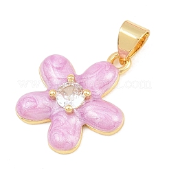 Латунные микропаве прозрачные подвески с фианитом&nbsp;KK-C170-26G