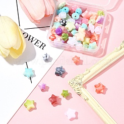 60 шт. 2 стиля непрозрачных акриловых бусин с имитацией драгоценных камней OACR-FS0001-85