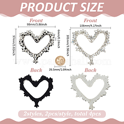 4 шт. 2 стиля стеклянных страз PATC-FG0002-71