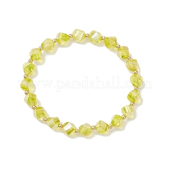 2 шт. гальванизированные прозрачные стеклянные бусины эластичные браслеты для мужчин и женщин BJEW-JB12237