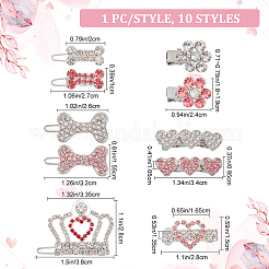 10 шт. 10 стильных мини-заколки для волос из сплава PHAR-CP0001-17