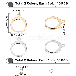 80 шт. 2-х цветная фурнитура для сережек из нержавеющей стали 304&nbsp;STAS-UN0038-39