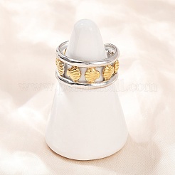 Doppelfarbige Manschettenringe aus Edelstahl 304&nbsp;RJEW-S635-01GP-20