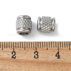 304ステンレススチールヨーロピアンビーズ  大穴ビーズ  コラム  ステンレス鋼色  8x7mm  穴：4mm&nbsp;STAS-S169-03A-P