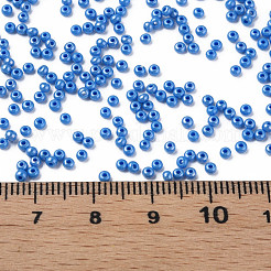 11/0 チェコ不透明ガラスシードビーズ  光沢のある  ラウンド  ブルー  2.2x1.5mm  穴：0.7mm  約500 G /袋&nbsp;SEED-N004-003B-36