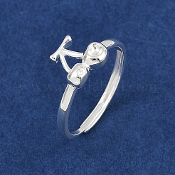 925 регулируемое кольцо из стерлингового серебра для женщин RJEW-P157-01S