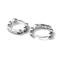 Grüne Zirkonia-Pferdeauge-Wrap-Creolenohrringe&nbsp;EJEW-K083-34P-C