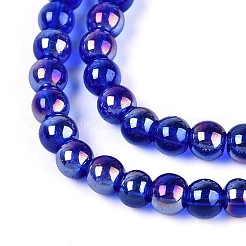 Гальванизируйте прозрачное стекло бисер нитей&nbsp;GLAA-T032-T4mm-AB16