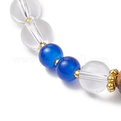 1 шт. хрустальные стеклянные круглые тянущиеся браслеты и 1 шт. круглые стеклянные с АБС-пластиком имитирующие жемчужные бусины тянущиеся браслеты для женщин&nbsp;BJEW-JB11733