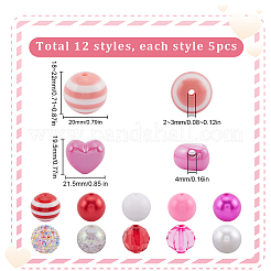 60 шт. 12 стиля набор для самостоятельного изготовления бижутерии из акриловых и пластиковых бусин DIY-SC0025-49A