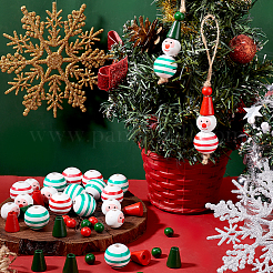 Kit de fabrication de pendentifs en bois pour décoration de Noël en forme de bonhomme de neige&nbsp;DIY-GA0006-47