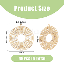 48 шт. 6 стиля подвески из латуни с филигранным покрытием KK-DC0003-05