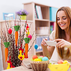 Tema pasquale imitazione carota tessuti non tessuti e decorazione in poliestere&nbsp;DJEW-WH0015-201