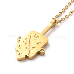 Ожерелье с подвесками из нержавеющей стали 304 для мужчин и женщин NJEW-O126-02G-04