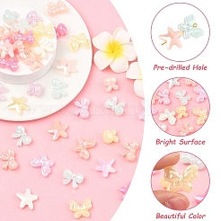 160шт 4 стиля непрозрачные акриловые европейские бусины&nbsp;OACR-YW0004-47