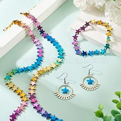 2 starnds градиент цвета гальванизированные синтетические немагнитные гематитовые бусины нити&nbsp;G-TA0002-86C