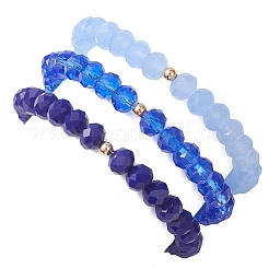 3 шт. эластичные браслеты из стеклянных бусин и искусственного жемчуга для женщин&nbsp;BJEW-JB12853