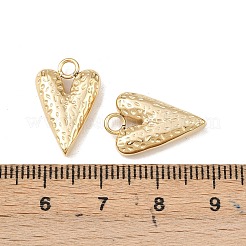 304ステンレスペンダント  ハートチャーム  24KGP本金メッキ  18.5x12x4mm  穴：2.2mm&nbsp;X-STAS-A129-10G