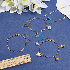 12 шт. браслеты-цепочки-скрепки из нержавеющей стали 304 для мужчин и женщин&nbsp;BJEW-SC0001-63G