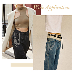 2 шт. 2 стиля крестообразный брелок сплав 3 слоя цепи ремень для брюк AJEW-HS0001-18