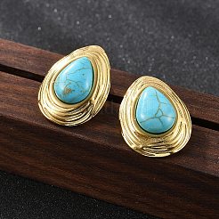 201 серьги-гвоздики из нержавеющей стали в форме капли&nbsp;EJEW-P304-08G