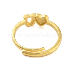 Латунные регулируемые кольца для женщин в форме сердца и буквы U RJEW-L120-011G