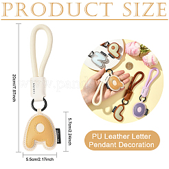 Decoración colgante con letras de cuero sintético&nbsp;HJEW-YWC0002-001A