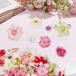 200шт 4 стиля тканевый искусственный цветок&nbsp;AJEW-SP0003-69