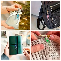 6 pz di decorazioni pendenti con fiocco in lega placcata a spruzzo&nbsp;HJEW-YW00415