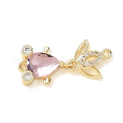 Латунные микропаве прозрачные кубические цирконии подвески-фигурки для рыбок&nbsp;KK-K375-26G