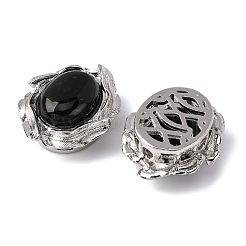 Овальные многорядные звенья из натуральных и синтетических смешанных драгоценных камней G-G207-02P