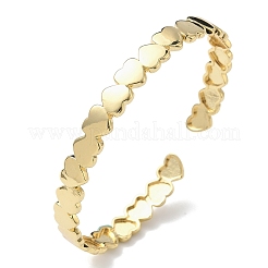 Braccialetti a polsino in ottone a forma di cuore per donna&nbsp;BJEW-C144-01B-G
