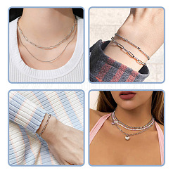 304 Edelstahl Büroklammer Ketten Armband Halskette DIY Herstellung Kit&nbsp;DIY-TA0009-67