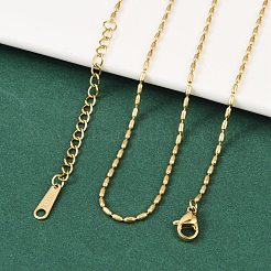 Ионное покрытие (ip) 304 нержавеющая сталь овальная шариковая цепочка ожерелье для мужчин и женщин NJEW-M200-09G