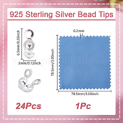 24 Stück 925 Perlenspitzen aus Sterlingsilber&nbsp;STER-GO0001-55