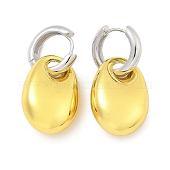 Овальные женские серьги-кольца из латуни EJEW-U057-06A-03GP