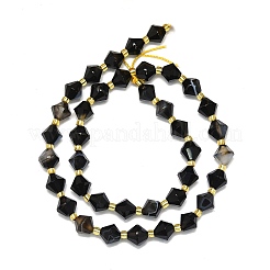 Нити бусин из натурального окрашенного и нагретого полосатого агата/полосчатого агата G-I376-B09-01